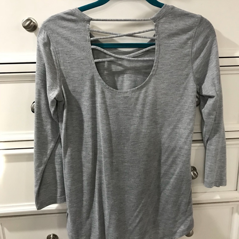 RNX grey shirt with cross cross back